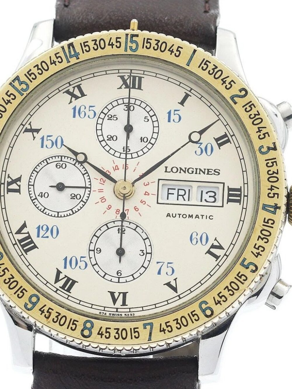 LONGINES Hour Angle 674.5232 Day-Date Chronograph Automatic Men's Watch_